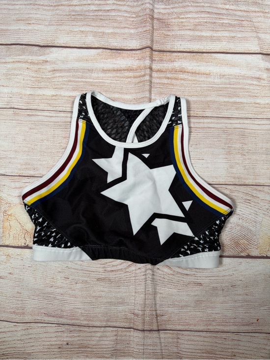 Wear It To Heart Other - WITH Black Star-Print Sports Bra with Accent Stripes